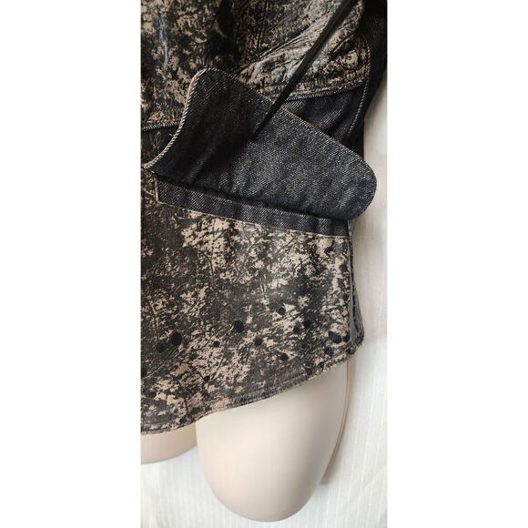 H&D Classic Leather Collection Womens Large Leather Denim Biker Style Jacket M - Picture 7 of 11